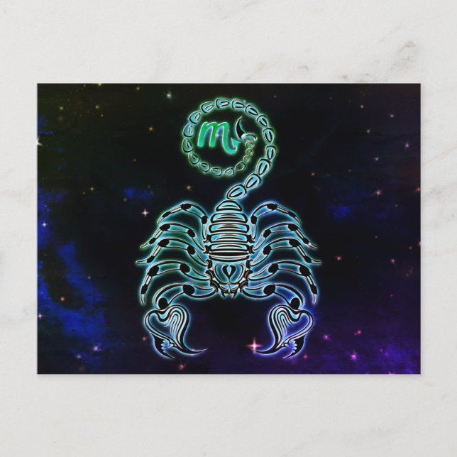scorpio the scorpion zodiac postcard (Front)