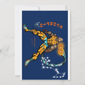 Scorpio Theme birthday invitation. Invitation