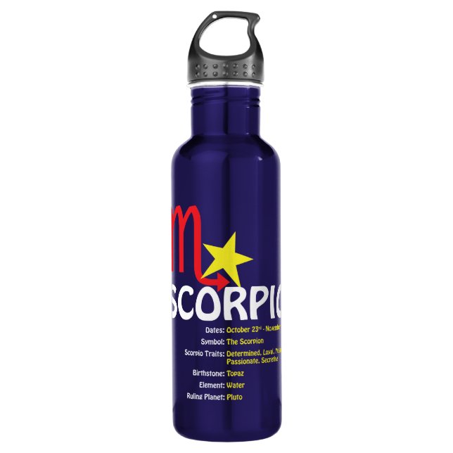 Scorpio Traits Water Bottle (Front)