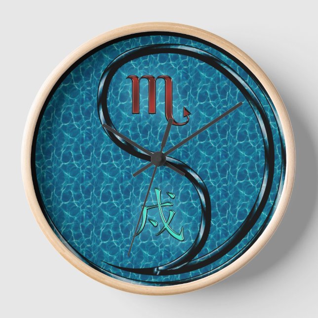 Scorpio & Water Dog Clock (Front)