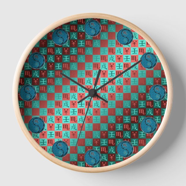Scorpio & Water Dog Clock (Front)