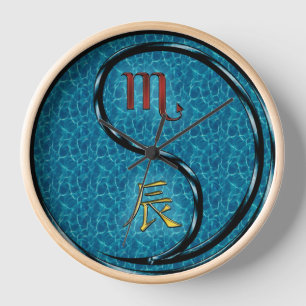 Scorpio & Water Dragon Clock