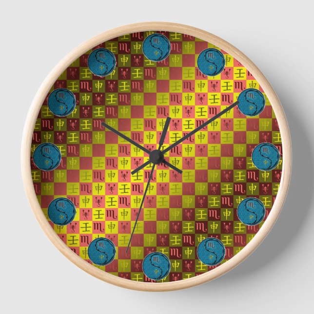Scorpio & Water Monkey Clock (Front)