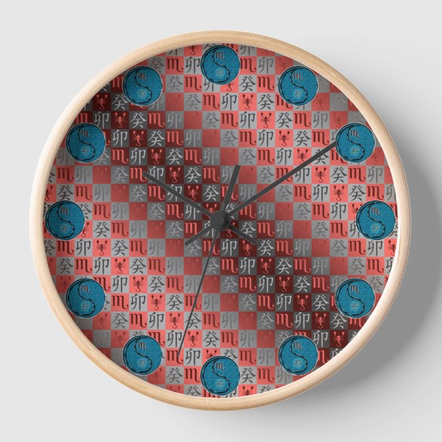 Scorpio & Water Rabbit Clock (Front)