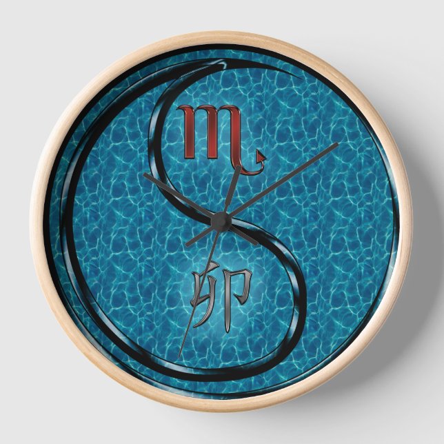Scorpio & Water Rabbit Clock (Front)