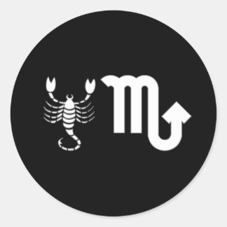 Scorpio with Symbol Classic Round Sticker