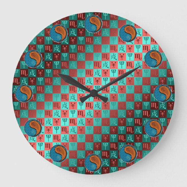 Scorpio & Wood Dog Large Clock (Front)