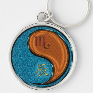 Scorpio & Wood Dragon Key Ring