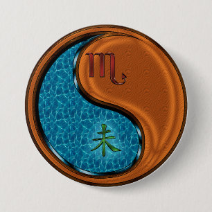 Scorpio & Wood Goat 7.5 Cm Round Badge