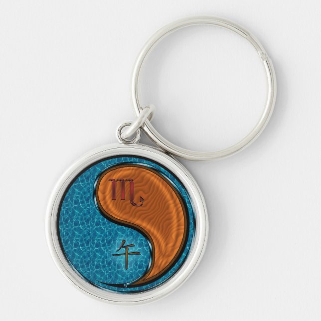 Scorpio & Wood Horse Key Ring (Front)