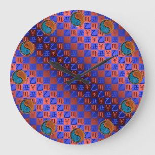 Scorpio & Wood Ox Large Clock
