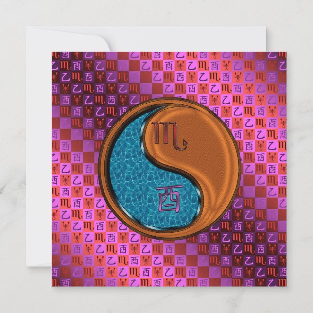 Scorpio & Wood Rooster Card (Front)