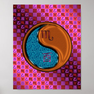 Scorpio & Wood Rooster Poster