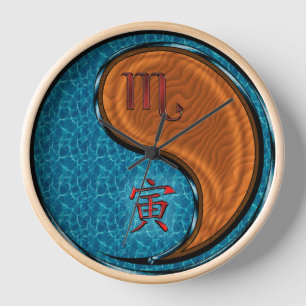 Scorpio & Wood Tiger Clock