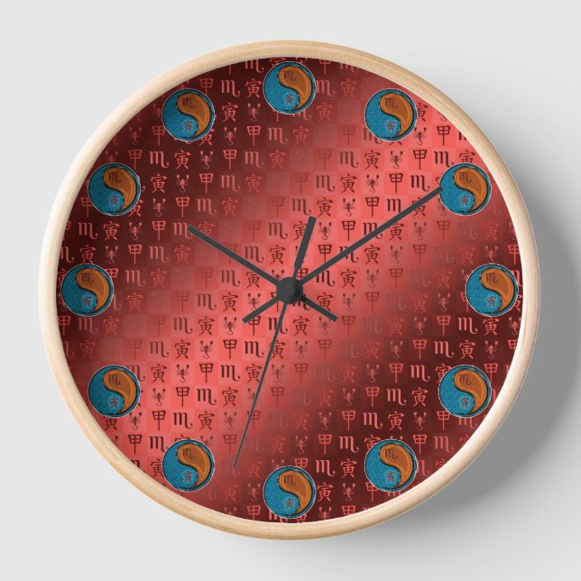 Scorpio & Wood Tiger Clock (Front)