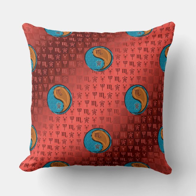 Scorpio & Wood Tiger Cushion (Front)