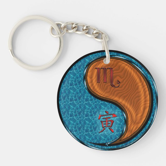 Scorpio & Wood Tiger Key Ring (Front)