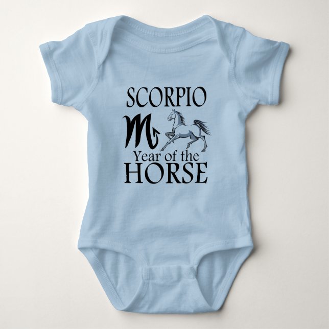 Scorpio Year of Horse Zodiac Baby Bodysuit (Front)
