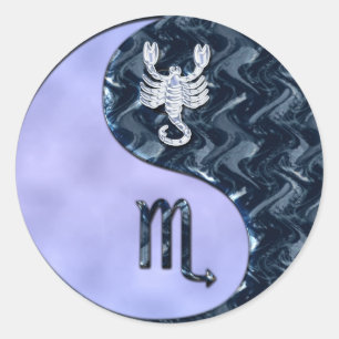 Scorpio Yin Yang Classic Round Sticker