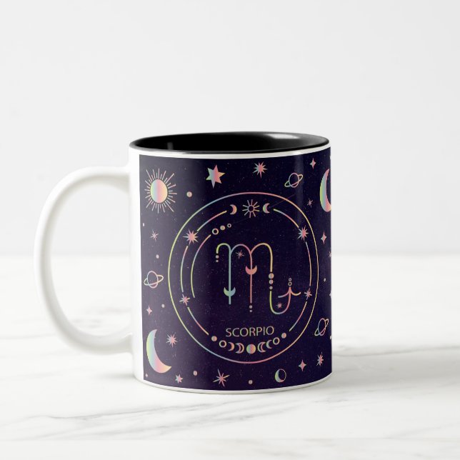 Scorpio Zodiac Astrological Sign Two-Tone Coffee Mug (Left)
