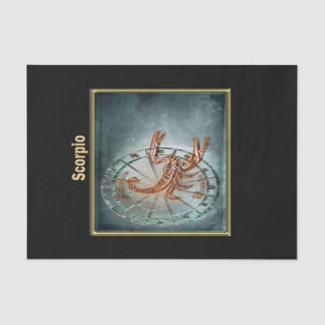 Scorpio Zodiac Astrology design Horoscope Tissue Paper (Front)