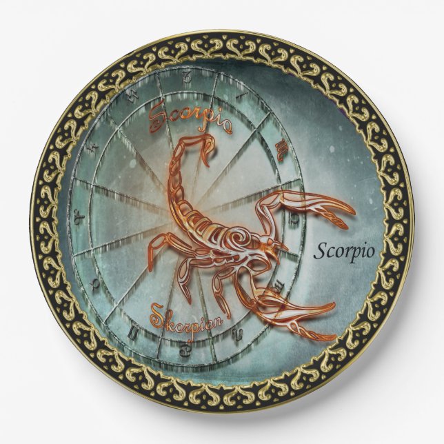 Scorpio Zodiac Astrology design Paper Plate (Front)