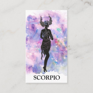 *~* SCORPIO Zodiac Astrology Readings Blue Pink Business Card
