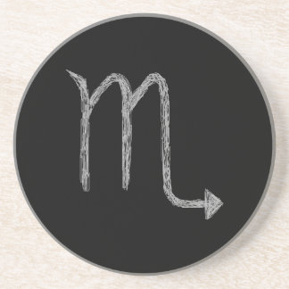 Scorpio. Zodiac Astrology Sign. Black. Coaster
