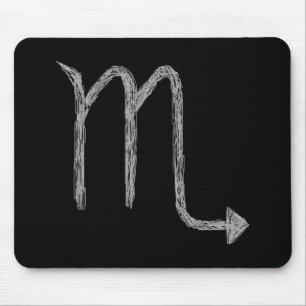 Scorpio. Zodiac Astrology Sign. Black. Mouse Pad
