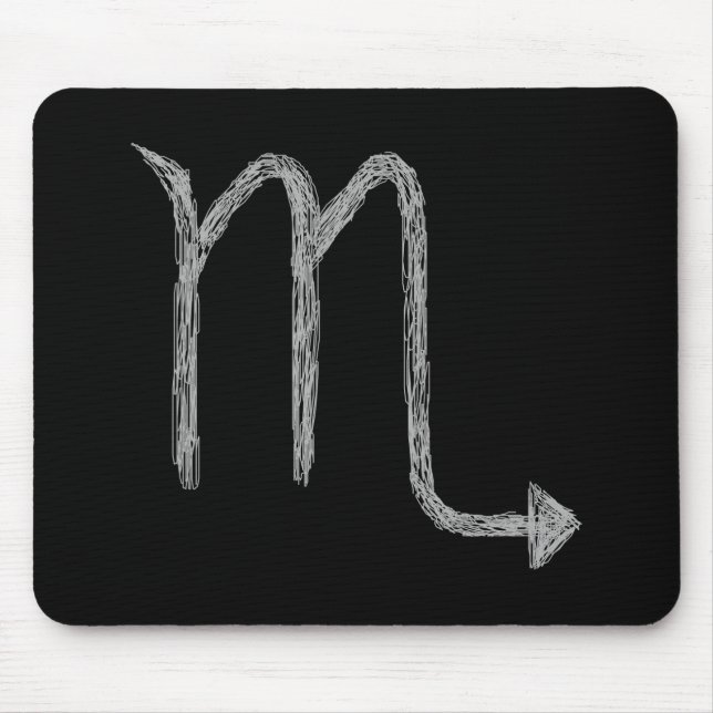 Scorpio. Zodiac Astrology Sign. Black. Mouse Pad (Front)