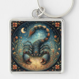 Scorpio Zodiac Astrology Sign Celestial Birthday Key Ring