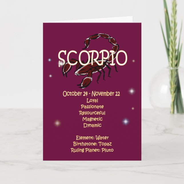 Scorpio Zodiac Birthday Card (Front)