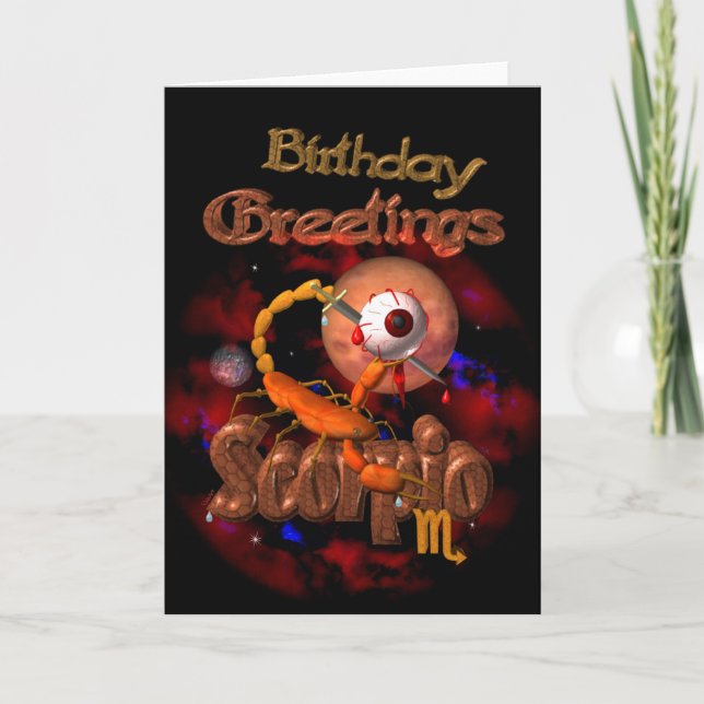 Scorpio Zodiac Birthday Greetings by Valxart Card (Front)