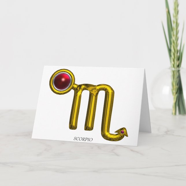 SCORPIO Zodiac Birthday Red Grenade Card (Front)