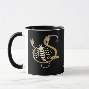 Scorpio ♏ Zodiac Birthday Sign / Black and Gold Mug