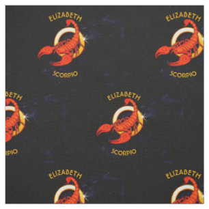Scorpio Zodiac Birthday Sign With Your Custom Name Fabric