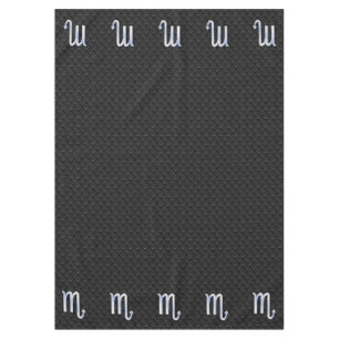 Scorpio Zodiac Chrome Like on Snake Skin Style Tablecloth