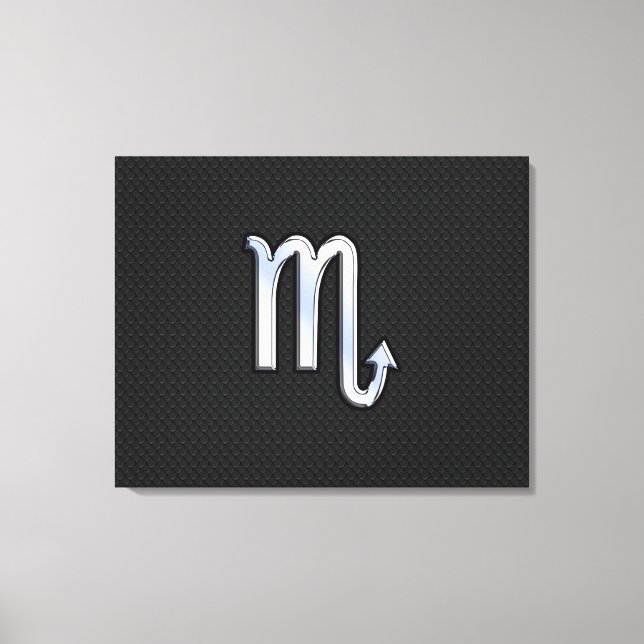 Scorpio Zodiac chrome like Sign black snake skin (Front)