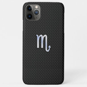 Scorpio Zodiac chrome like Sign black snake skin Case-Mate iPhone Case