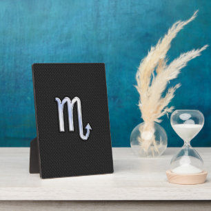 Scorpio Zodiac chrome like Sign black snake skin Plaque