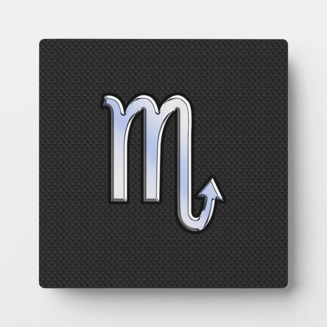 Scorpio Zodiac chrome like Sign black snake skin Plaque (Front)