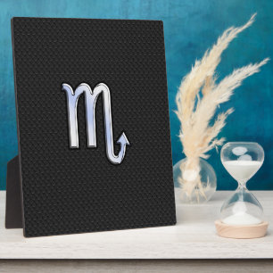 Scorpio Zodiac chrome like Sign black snake skin Plaque