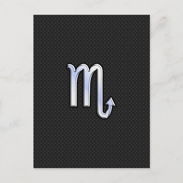 Scorpio Zodiac chrome like Sign black snake skin Postcard (Front)