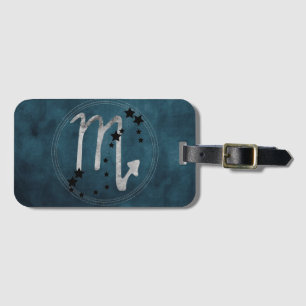 Scorpio zodiac constellation black & silver luggage tag