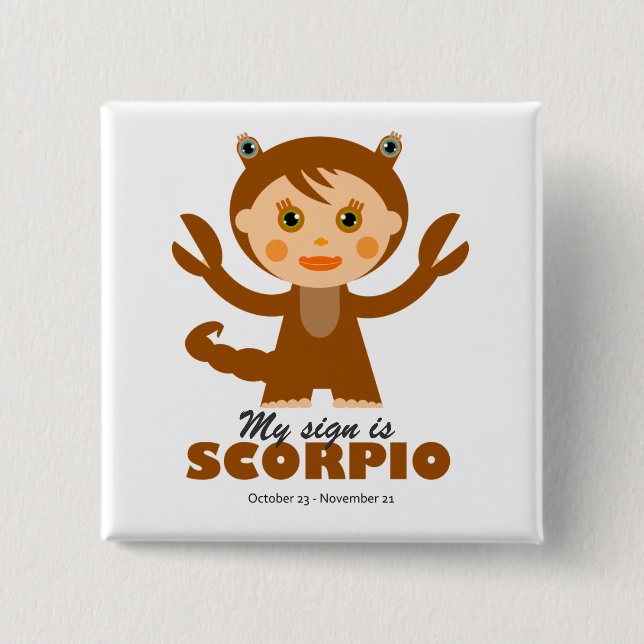 Scorpio Zodiac for Kids 15 Cm Square Badge (Front)