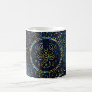 Scorpio Zodiac Gold Abalone on Constellation Coffee Mug