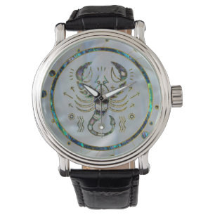 Scorpio Zodiac Gold Abalone on Constellation Watch