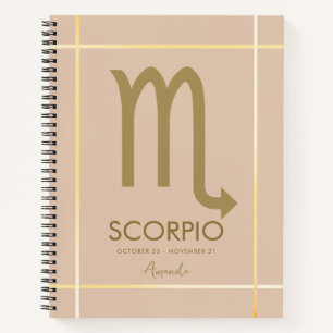 Scorpio Zodiac Minimalist Elegant Astrological Notebook
