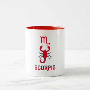 Scorpio Zodiac Minimalist Geometric Art Two-Tone Coffee Mug