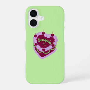 Scorpio Zodiac Pastel Heart Birthday Cake iPhone 16 Case